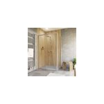 Porte de douche coulissante avec paroi latrale gauche l. 100 + 80 x h. 200 cm, verre transparent, profil ...