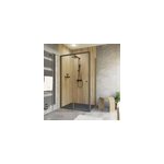 Porte de douche coulissante avec paroi lat�rale gauche l. 120 + 80 x h. 200 cm, verre transparent, profil� ...