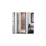 Porte de douche pivotante l. 70 x h. 192 cm, verre transparent anticalcaire, profil� noir mat, schulte ...