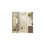 Porte de douche pivotante l. 70 x h. 195 cm, verre transparent, profil�s alu chrome, goodhome ledava