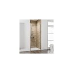 Porte de douche battante ouverture gauche l. 120 x h. 200 cm, verre transparent anticalcaire, profil� ...