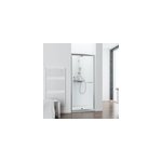 Porte de douche pivotante largeur extensible de 69 à 81cm, h. 185 cm, verre transparent, profilé chromé, ... Porte de douche pivotante largeur extensible de 69 à 81cm, h. 185 cm, verre transparent, profilé chromé, ...