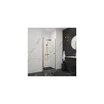 Porte de douche pivotante en niche, l. 70 x h. 192 cm, verre transparent, profil� or, d�cor liane schulte ...