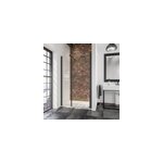 Porte de douche battante l. 120 x h. 192 cm, verre transparent, profil� noir mat, schulte newstyle