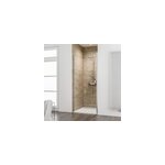 Porte de douche battante ouverture droite l. 80 x h. 200 cm, verre transparent anticalcaire, profil� ...