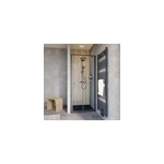 Porte de douche pivotante pliante en niche gauche 80 x 200 cm, verre anticalcaire, profil� noir, schulte ...