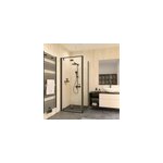 Porte de douche pivotante pliante avec paroi latrale droite 90 x 200 cm, verre anticalcaire, profil ...