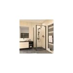 Porte de douche pivotante pliante avec paroi lat�rale gauche 80 x 200 cm, verre anticalcaire, profil� ...