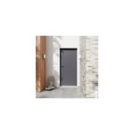 Porte d'entre fortia alu gris ral 7021 madryn 96 x h. 218 cm poussant droit