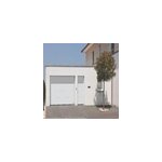 Porte de garage sectionnelle motoris�e h�rmann acier galvanis� 9016 h. 237, 5 x l. 200 cm