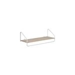Porte - manteau mural avec tagre et penderie en mtal blanc et effet bois l. 90 cm homesight nelo