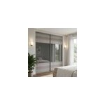 Portes de placard coulissantes 2 vantaux panneaux anthracite brillants et effet ch�ne gris� goodhome ...