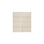 Portes de placard coulissantes 2 vantaux panneaux effet chne goodhome atomia h. 225 x l. 200 x p. 5, ...
