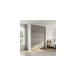 Portes de placard coulissantes 2 vantaux panneaux effet ch�ne gris� goodhome atomia h. 225 x l. 150 x ...