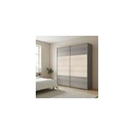 Portes de placard coulissantes 2 vantaux panneaux effet ch�ne et ch�ne gris� goodhome atomia h. 225 x ...