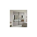 Portes de placard coulissantes 2 vantaux panneaux effet ch�ne gris� et miroir goodhome atomia h. 225 ...