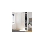 Porte de placard coulissante bois nordique profil blanc goodhome arius h. 248, 5 x l. 92. 2 cm + amortisseurs ...