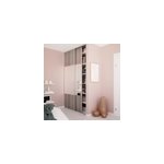 Porte de placard coulissante avec miroir effet ch�ne gris� profil gris goodhome arius h. 248, 5 x l. ...