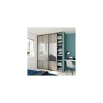 Porte de placard coulissante avec miroir effet chêne grisé profil gris goodhome arius h. 248, 5 x l. ... Porte de placard coulissante avec miroir effet chêne grisé profil gris goodhome arius h. 248, 5 x l. ...