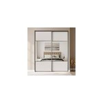 Porte de placard coulissante avec miroir gris clair mat profil gris goodhome arius h. 248, 5 x l. 92. ...