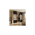 Porte de placard coulissante avec miroir noir mat profil noir goodhome arius h. 248, 5 x l. 92. 2 cm ...