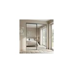 Porte de placard coulissante miroir profil gris goodhome arius h. 248, 5 x l. 92. 2 cm + amortisseurs ...