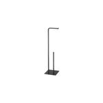 Porte rouleau papier wc avec rserve en acier, noir, goodhome elland
