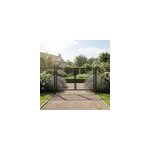 Portillon pour cl�ture grillag�e � poteaux carr�s coloris anthracite l. 200xh. 100cm