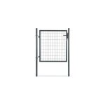 Portillon pour clture grillage  poteaux ronds gris 100 x h. 100 cm