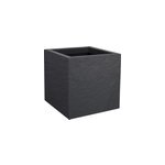 Pot carr� plastique eda durdica up anthracite 29, 5 x 29, 5 x h. 29, 5 cm