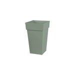 Pot carr� polypropyl�ne eda toscane vert laurier 39 x 39 x h. 65 cm