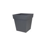 Pot de fleurs eda plastiques coloris gris anthracite en polypropylne (pp) . 49, 5 x h. 52, 5 cm contenance ...