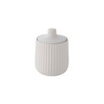 Pot � coton avec couvercle en c�ramique beige stri� �9 x h. 9 cm, levasseur dune