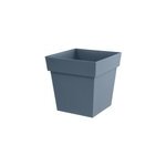 Pot de fleur carr� en plastique �39cm eda toscane bleu fonc�