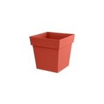 Pot de fleur carr� en plastique �50cm eda toscane terre battue