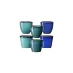 Pot de fleurs deroma coloris bleu en terre cuite �. 22, 5 x h. 19, 3 cm contenance 4 l