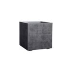 Pot de fleurs plastique gris anthracite 49 x 49 cm deroma avec r�serve d'eau