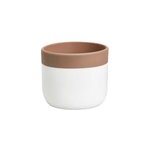 Pot rond argile semi - �maill� blanc �10, 5 cm