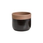 Pot rond argile semi - �maill� noir �10, 5 cm