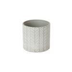 Pot rond  chevrons maill gris 12 cm