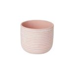 Pot rond  rayures maill rose 17 cm