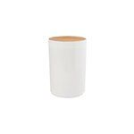 Poubelle � bascule blanche et bambou msv spirella oslo 5l