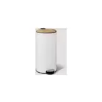 Poubelle de cuisine 30l modern color 5five blanc et bambou