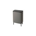 Poubelle  pression brabantia bo touch bin 2 x 30 l gris