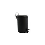 Poubelle de salle de bains 3l ronde à pédale noire en métal Ø17 cm msv Poubelle de salle de bains 3l ronde à pédale noire en métal Ø17 cm msv