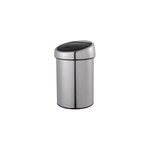 Poubelle de salle de bains ronde 3 litres brabantia touch bin en mtal coloris gris 18, 4 x h. 28 cm ...