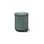 Poubelle de salle de bains ronde  pdale et frein de chute 5l, vert ficus, 5five duo