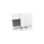 Poubelle de tri coulissante goodhome vigote 30 cm, 2 bacs
