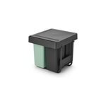 Poubelle de tri encastrable 3 bacs brabantia sort & go vert clair