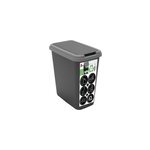 Poubelle de tri noire sundis green bin 25 l